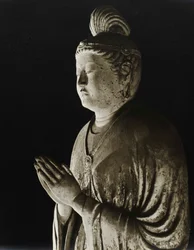 Bemalte Tonstatue von Gakko Bosatsu aus dem 8. Jahrhundert, Nara-Periode, 1950